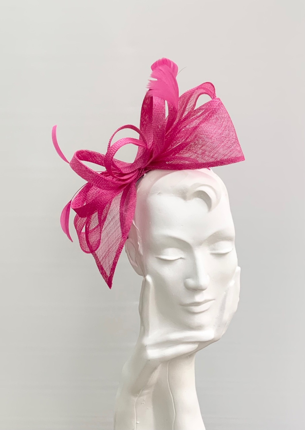 Hot Pink Bow Fascinator