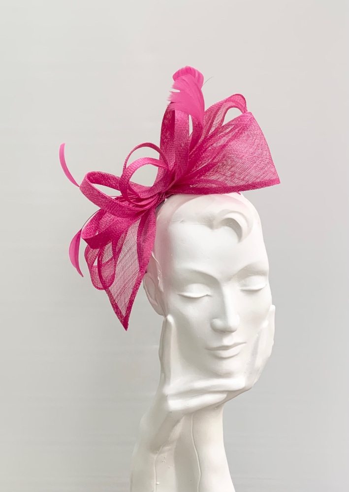 Hot Pink Double Bow Fascinator