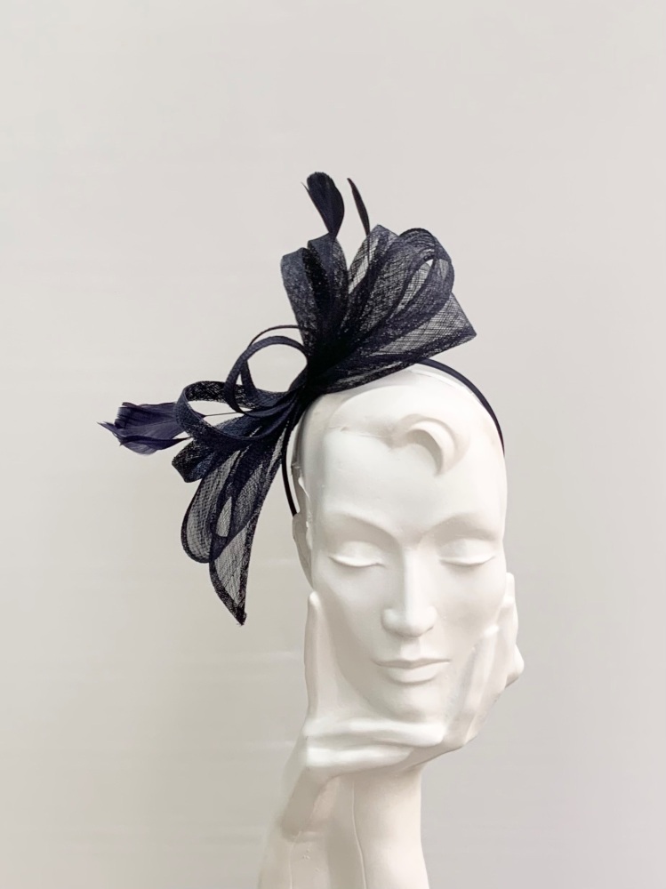 Navy Bow Fascinator