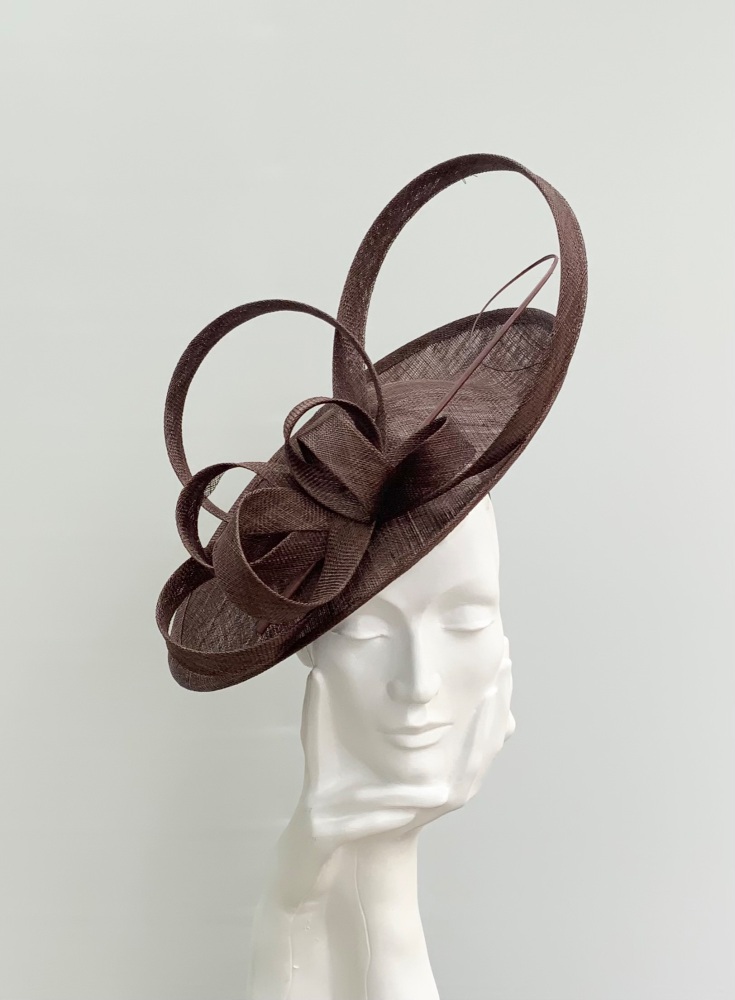 Chocolate Brown Looped Fascinator Hatinator