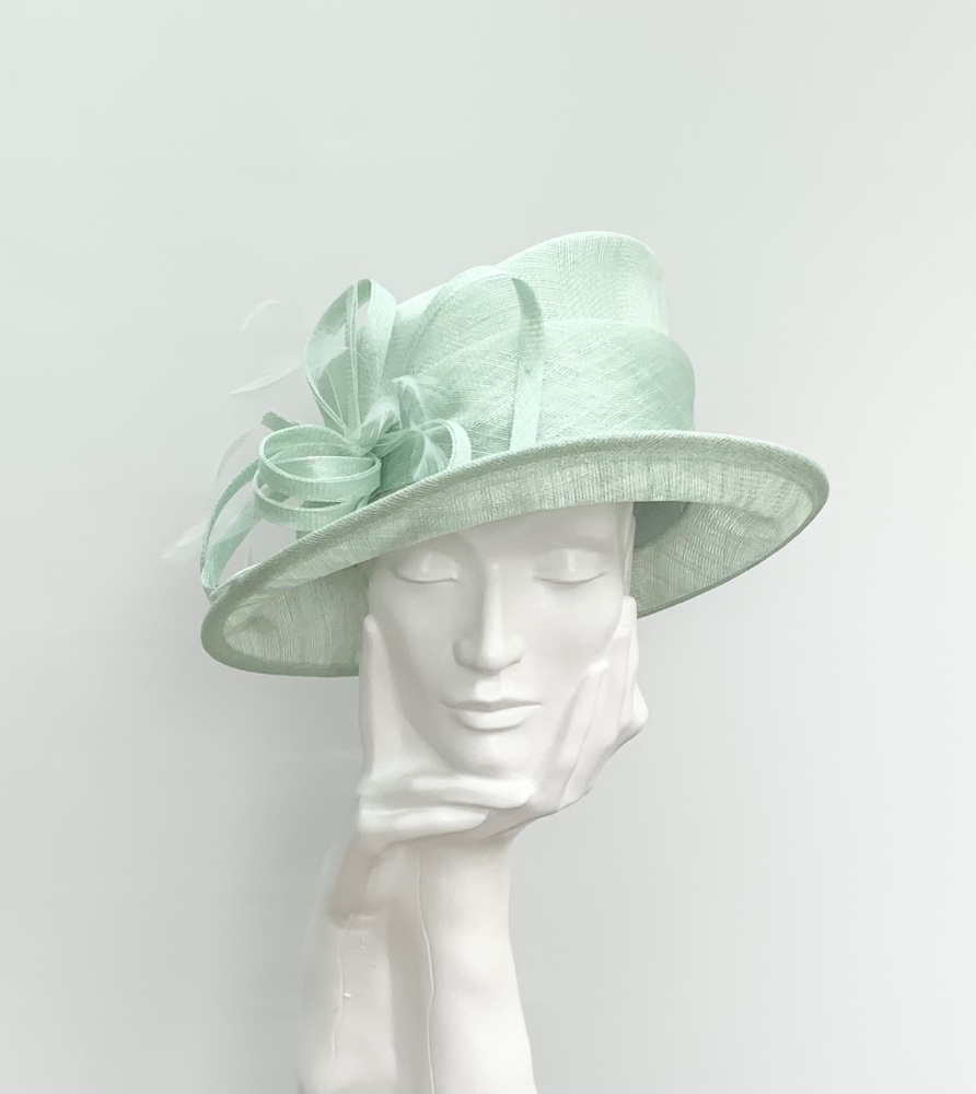 Mint Green Short Brim Wedding Occasion Hat