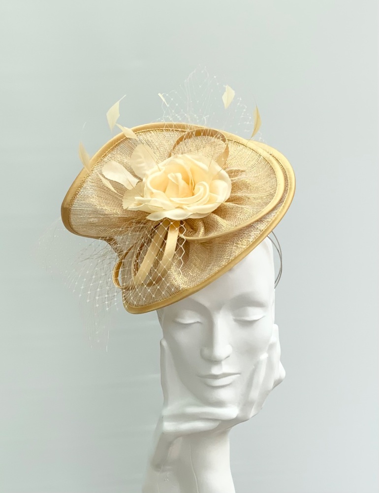 Metallic (sparkly) Gold Double Disc Fascinator