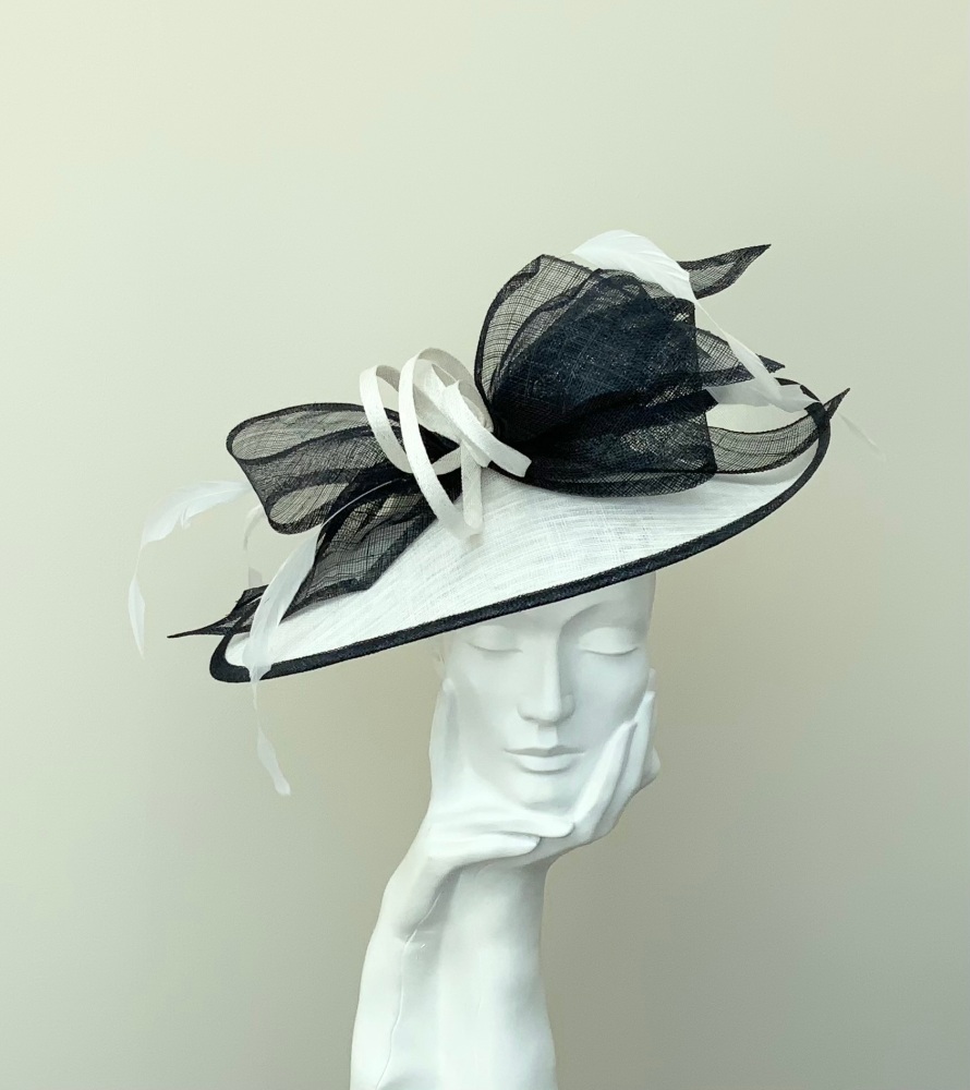 White and Navy Bow Hatinator