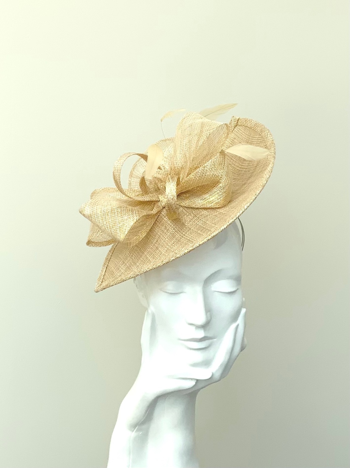 Metallic (Sparkly) Gold  Asymmetric Saucer Fascinator