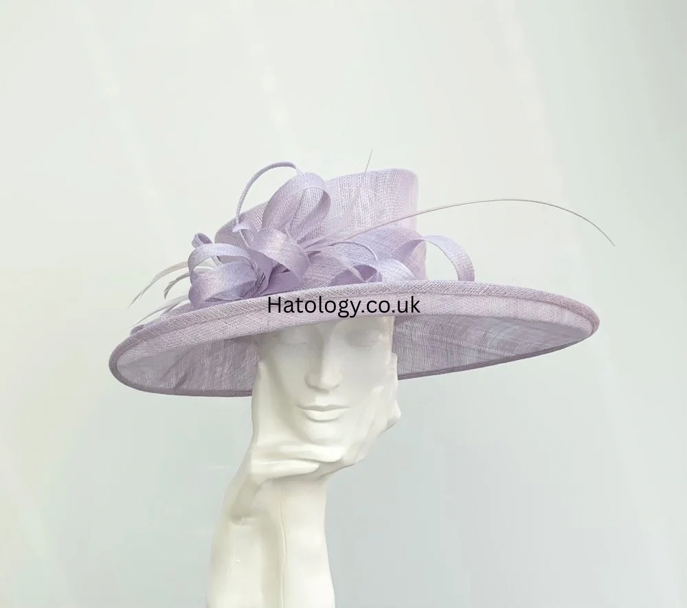Lilac Purple Large Wedding Occasion Hat