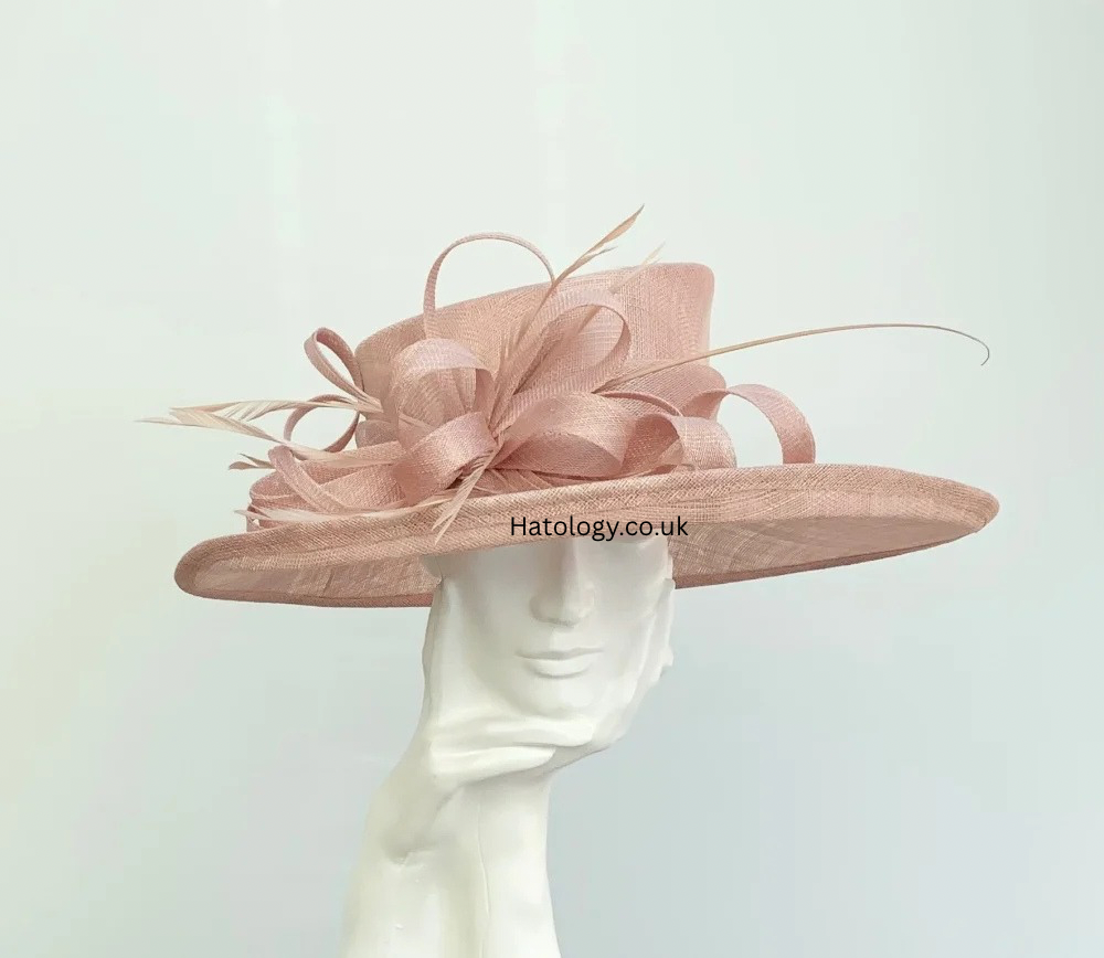 Blush Pink / Dusky Pink Large Wedding Occasion Hat