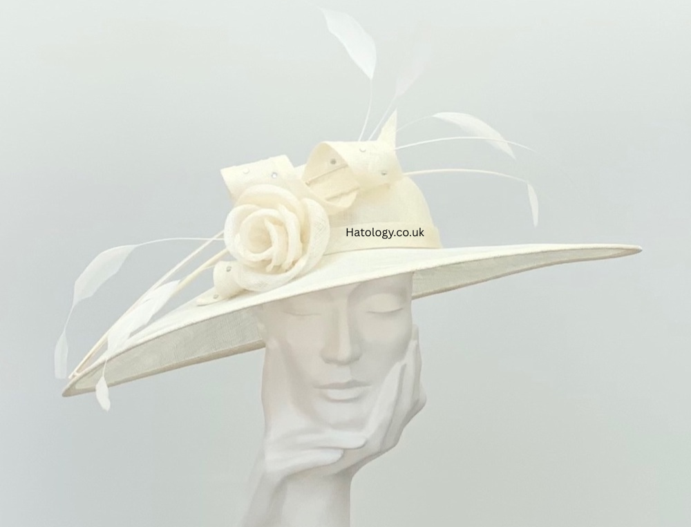Cream Very Large Saucer Hatinator Hat