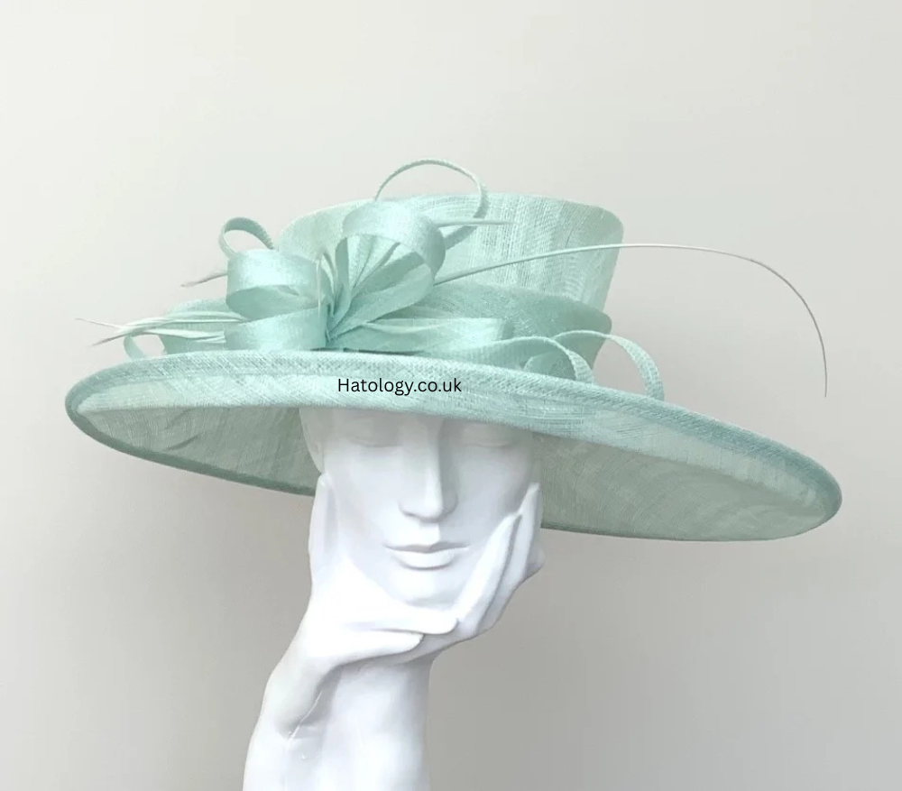Mint Green Large Wedding Occasion Hat