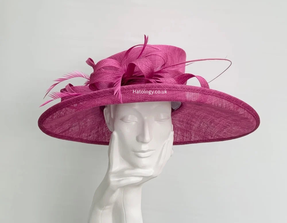 Damson Purple (Pinky Purple) Large Wedding Occasion Hat