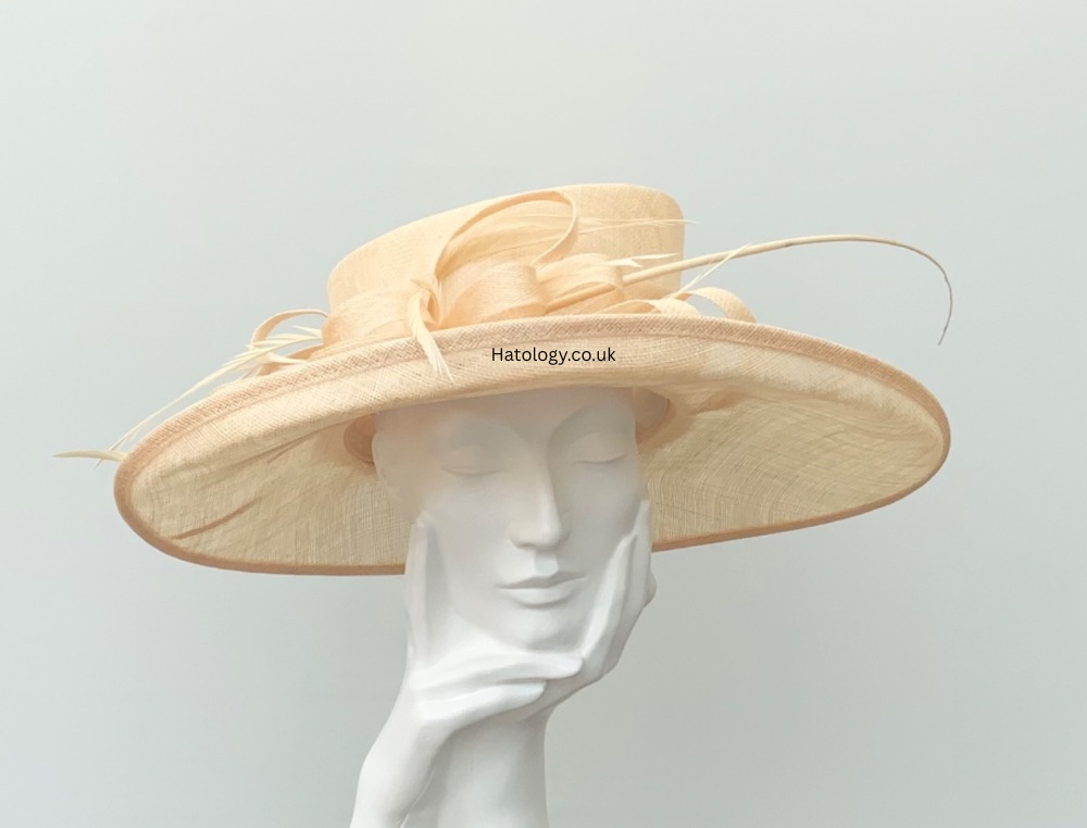 Iced Orange Large Wedding Occasion Hat