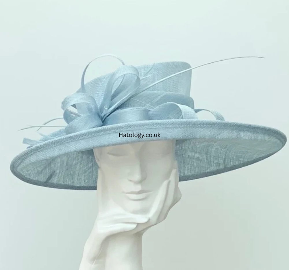 Pale Blue Large Wedding Occasion Hat