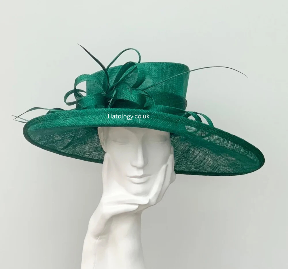 Emerald Green Large Wedding Occasion Hat