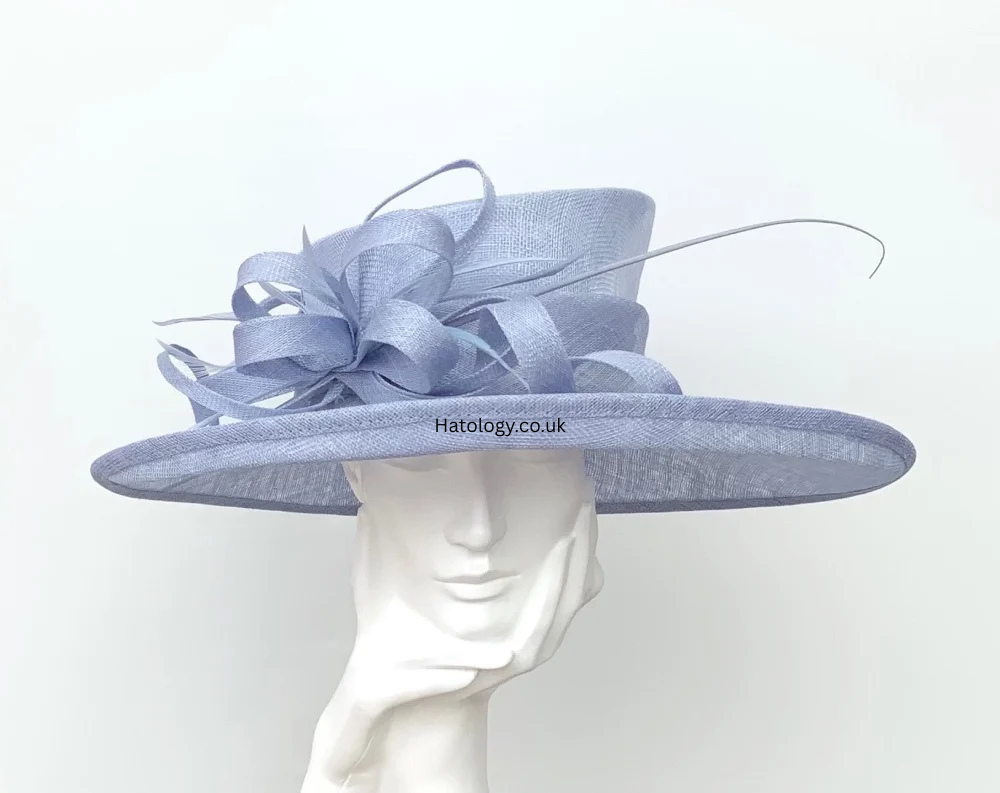Periwinkle Blue Lavender Blue Large Wedding Occasion Hat