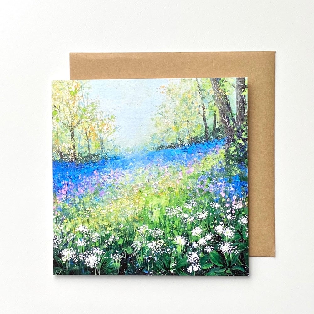 Bluebells and Wild Garlic at Sparsholt CARD