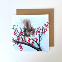 Squirrel & Berries CARD