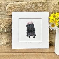 Posy Pug MINI PRINT