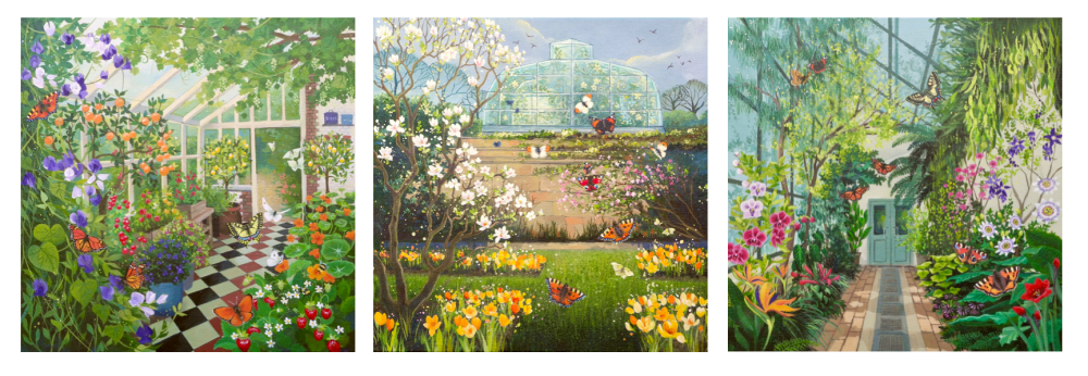 Spring at the botanical gardens, art by Snowy Pheasant Illustration
