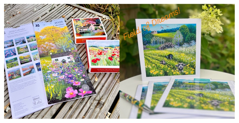 National Trust Stationery featuring landscape Cotswold art by Snowy Pheasant Illustration