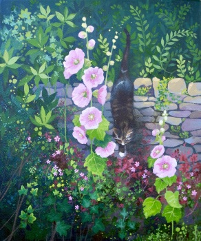 Hollyhocks- ORIGINAL PAINTING