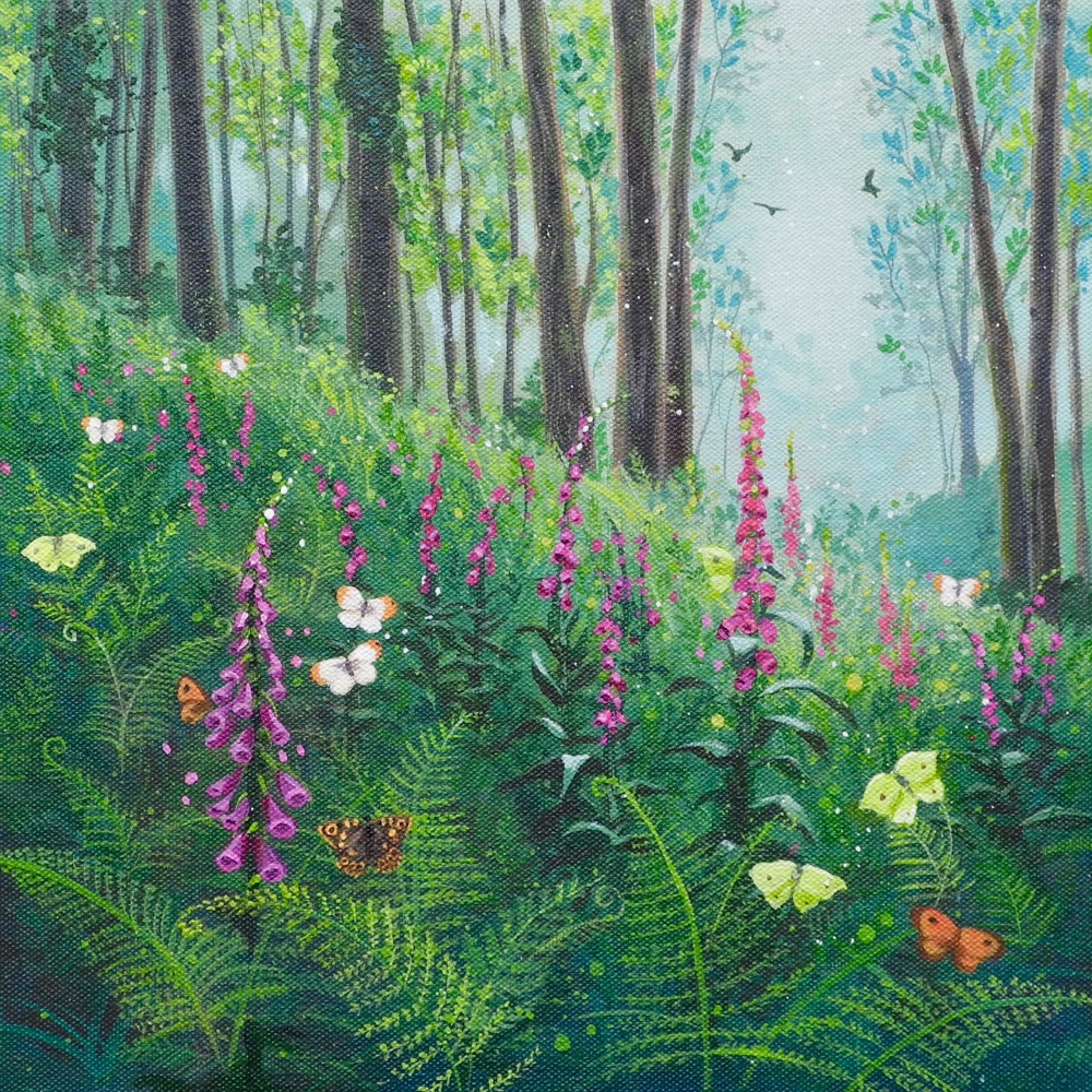 Ferns and Foxgloves Art Print