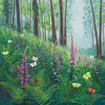 Ferns and Foxgloves Art Print