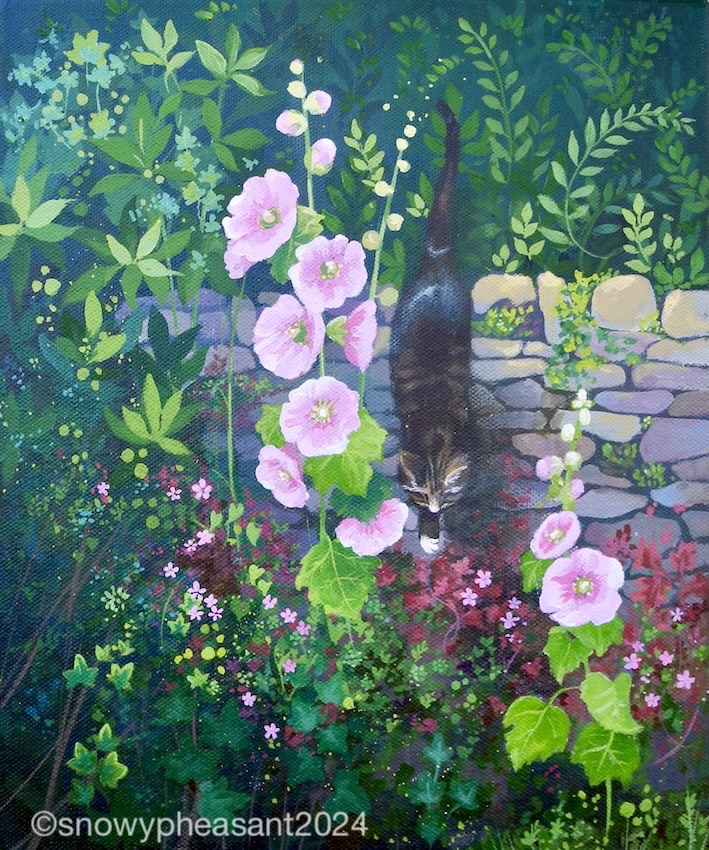 Hollyhocks- ORIGINAL PAINTING