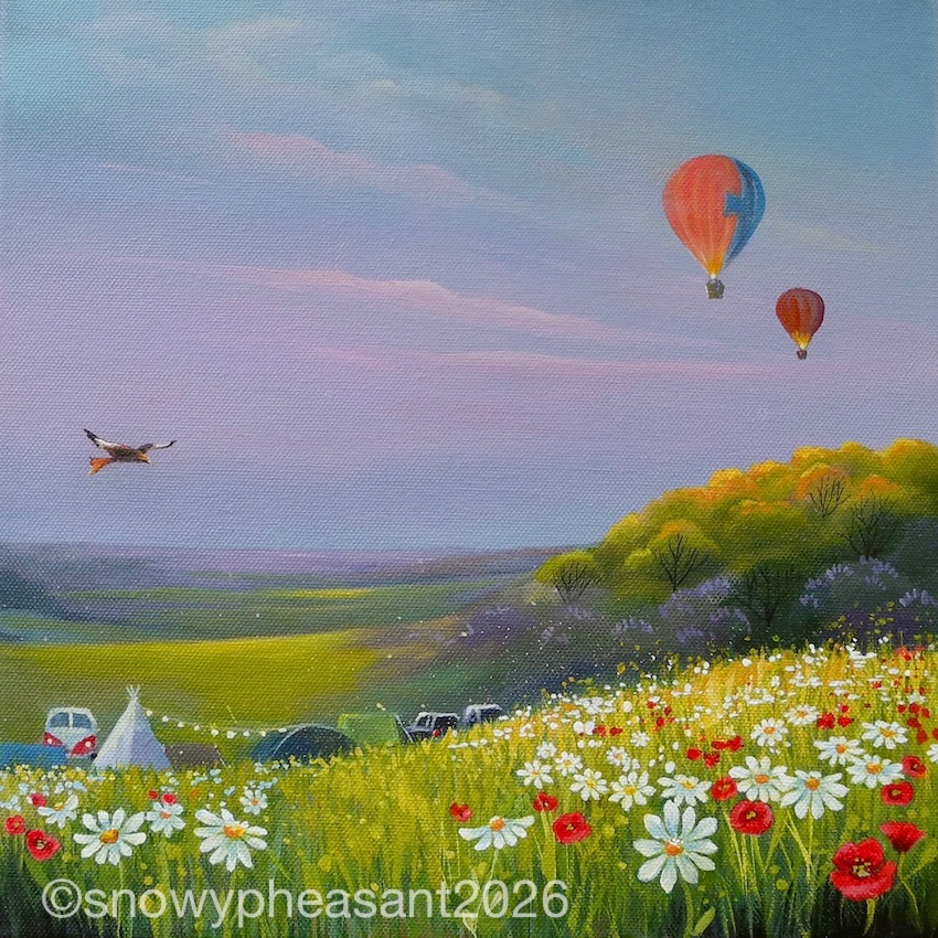 Camping on White Horse Hill- ORIGINAL PAINTING