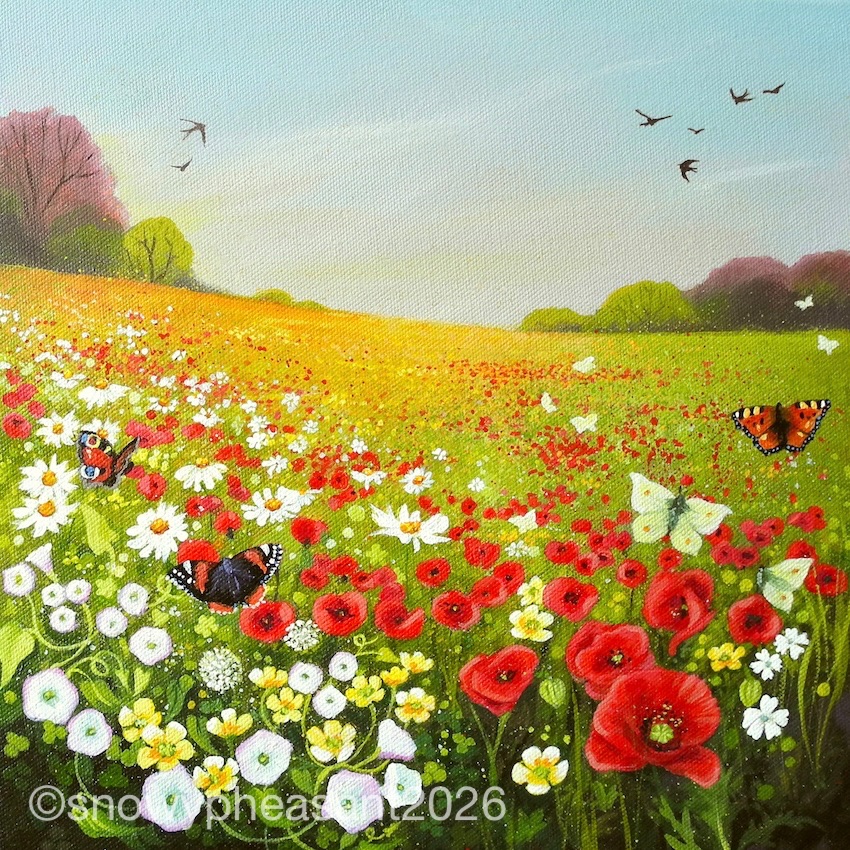 Poppies and Gold- ORIGINAL PAINTING