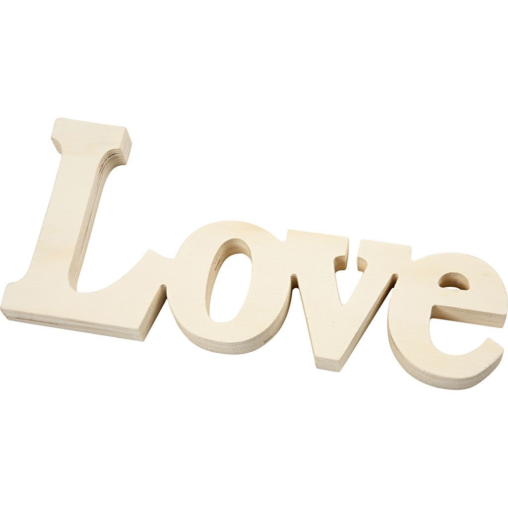 Decoration Word, Love, size 23x10 cm, thickness 15 mm, plywood, 1pc
