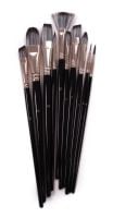 Silvertone Synthetic Artist Brushes, set of 10