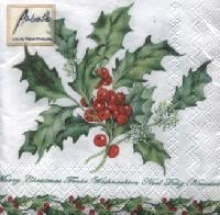 Holly Branch White, 25 x 25cm (34b)