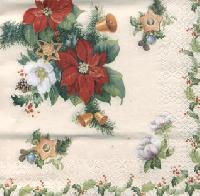 Poinettia Nand Ilex, 33 x 33cm (8a)
