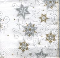 Stars and Swirls Silver, 33 x 33cm (10a)