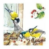 Uccello 33 x 33. Blue Tits in the garden. (1a)