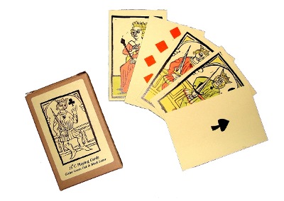 Reproduction fifteenth century playing cards by Gothic Green Oak