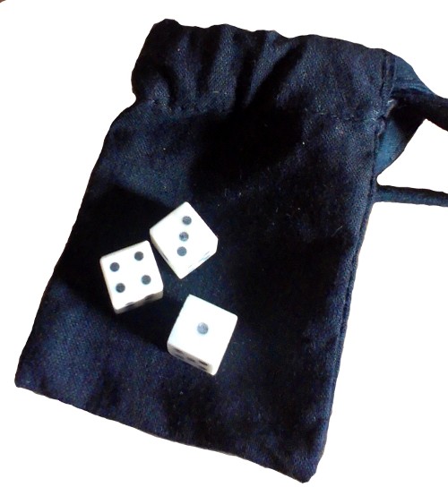 The Game of Hazard - set with three solid-pip bone dice