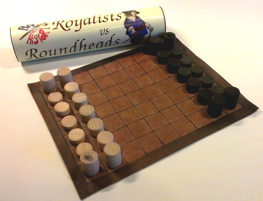 Royalists vs Roundheads abstract strategy board game handmade with leather 