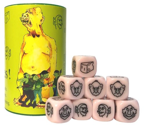 Faerie Dice 3 Goblins and Ogres! game box with dice
