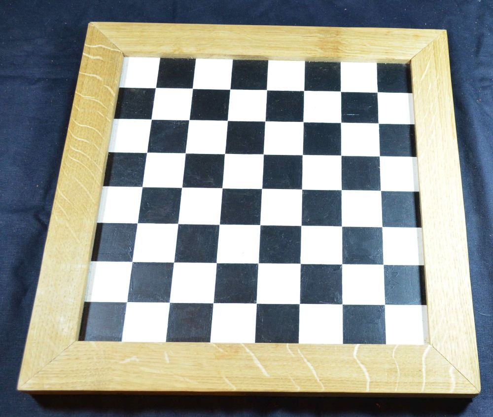 Hand-painted historic chess board, 1 3/8" squares
