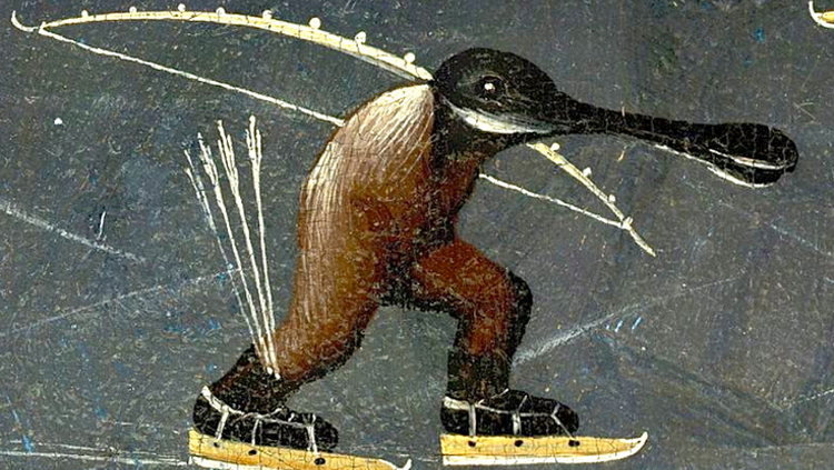 Skating monster from The Garden of Earthly Delights, Hieronymous Bosch, c. 1500