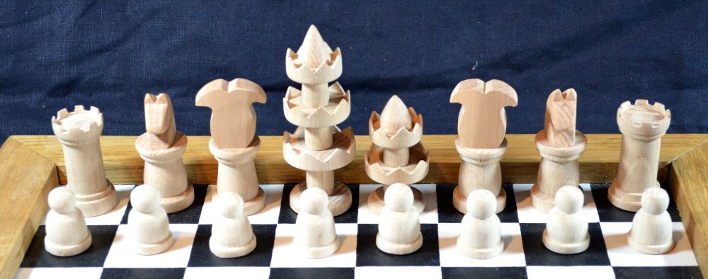 Selenus chess pieces â€“ king, queen, bishop, knight, rook, pawn