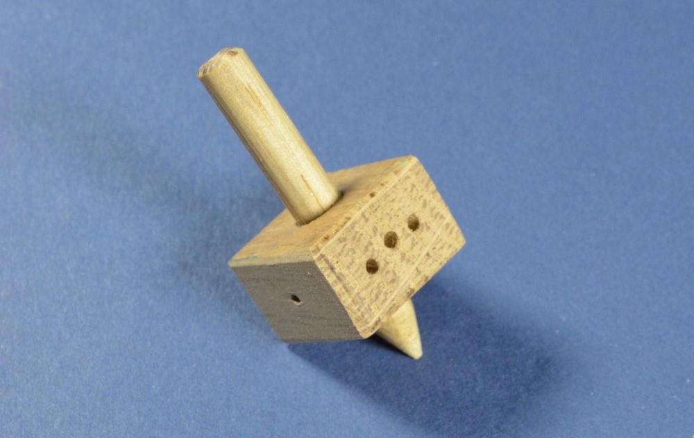 Teetotum - hand-made of oak