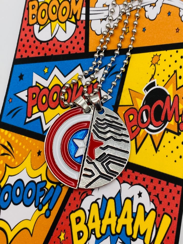 Captain America & Bucky Best Friends Necklace Set