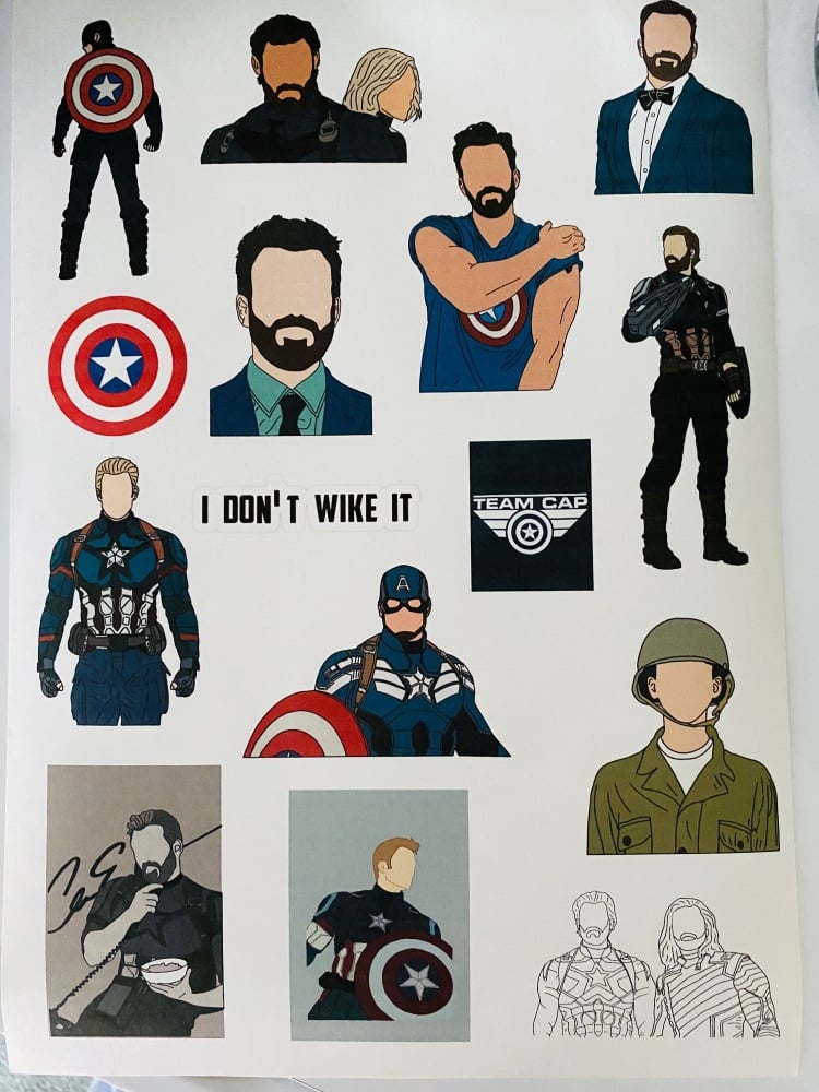 Captain America & Chris Evans Sticker Pack