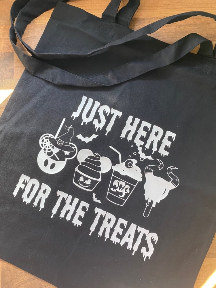 Just Here For The Treats Spooky Tote Bag