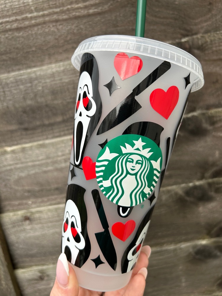 Ghostface Valloween Starbucks Cold Cup