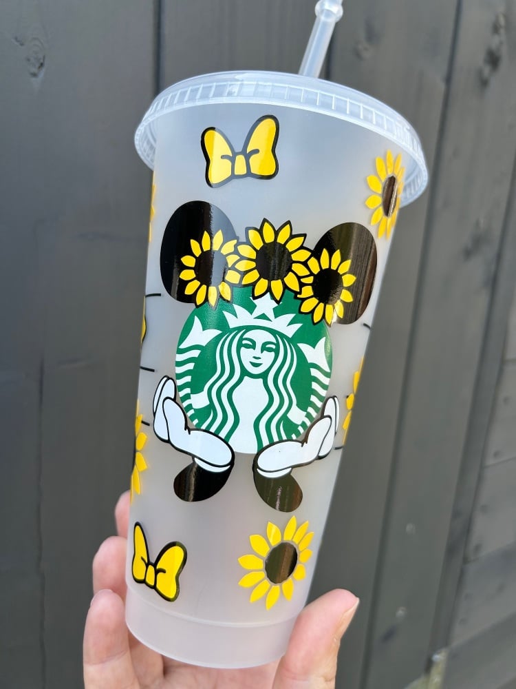 Sunflower Minnie Starbucks Cup