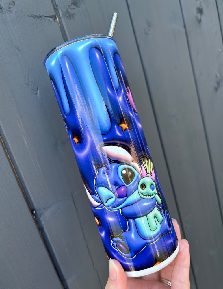 Stitch 3d Puff 20oz Tumbler