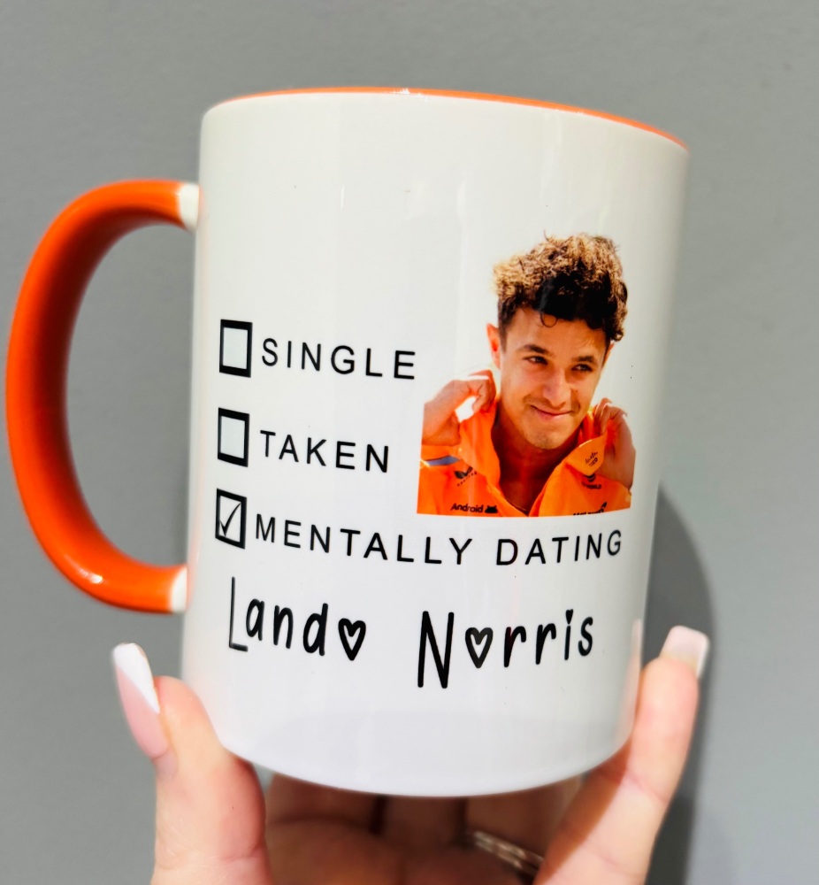 Mentally Dating Lando Norris Mug