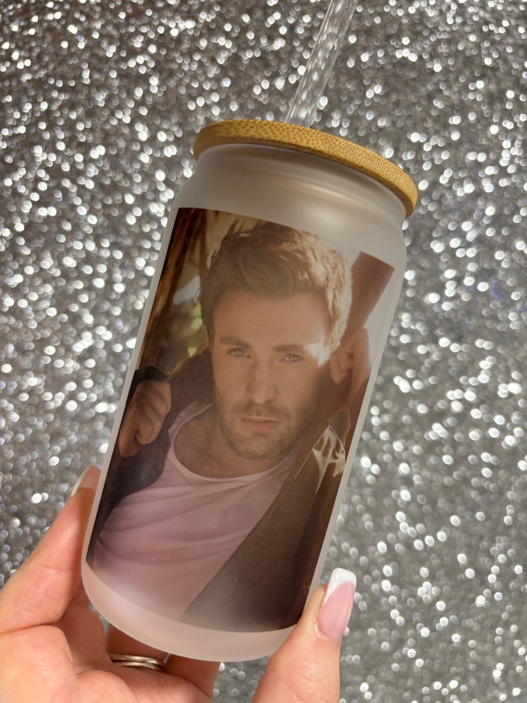 Chris Evans 16oz Glass Can